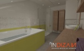 Walk in tuš in vgradni kotliček Geberit ter viseči WC