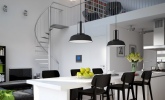 Triple-D-Modern-Monochrome-Green-Apartment-kitchen-dining-industrial-lighting-600x666