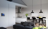 Triple-D-Modern-Monochrome-Green-Apartment-living-dining-kitchen-600x666